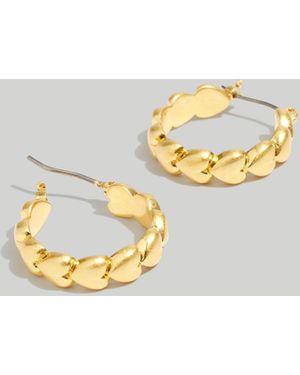 MW Heart Huggie Hoop Earrings - Metallic