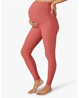 MW Beyond Yoga Maternity Empire-Waisted Midi Leggings - Red