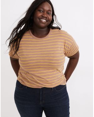 MW Plus Whisper Cotton Rib-Crewneck Tee - Blue