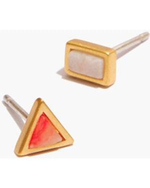 MW Sunwashed Stud Earrings - White