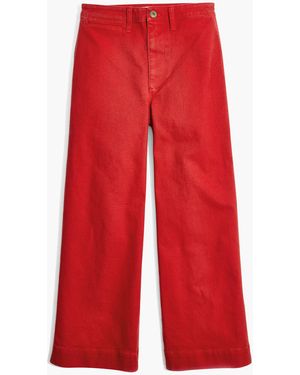 MW Emmett Wide-Leg Crop Trousers - Red
