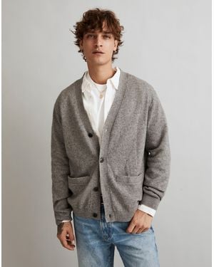MW Cotton-Merino Wool Blend Cardigan Jumper - Grey