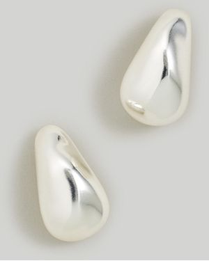 MW Sculptural Droplet Statement Earrings - White