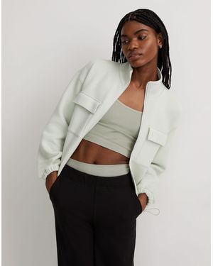 MW Quilted Jacquard Zip Jacket - White