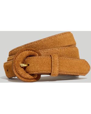 MW Chunky Buckle Suede Belt - Brown