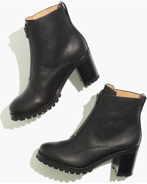 MW The Alyce Zip-Front Lugsole Boot - Black