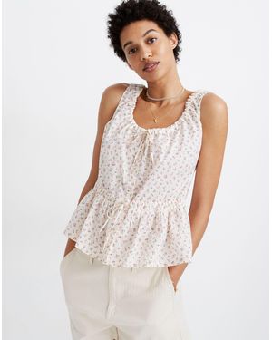 MW Shirred Drawstring Tank Top - White
