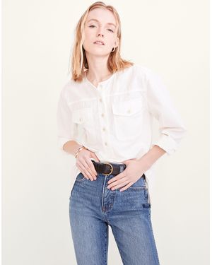 MW Chambray Flap-Pocket Popover Shirt - White