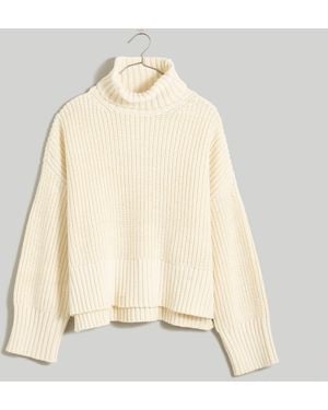 MW Wide Rib Turtleneck Jumper - Natural