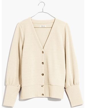 MW Ottoman Rib Cardigan Top - Natural