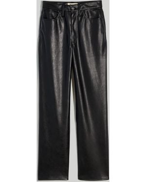 MW The Plus Perfect Vintage Straight Jean: Faux Leather Edition - Blue