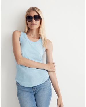 MW Whisper Cotton Scoopneck Tank Top - Blue