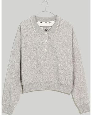 MW L Betterterry Cropped Polo Shirt - Grey