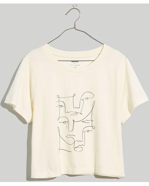 MW Plus Madewell X Kit Agar Softfade Cotton Lakeshore Crop Tee - White