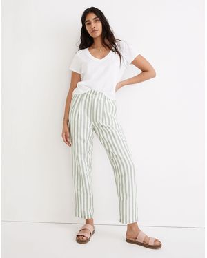 MW Linen-Cotton Track Trousers - White