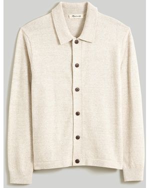 MW Button-Front Sweater-Jacket - Natural
