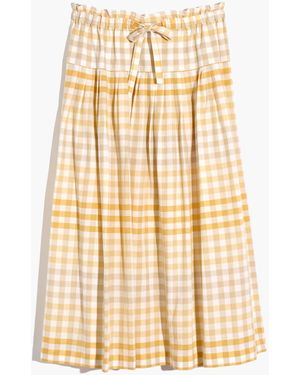 MW Tie-Front Paperbag Midi Skirt - Metallic