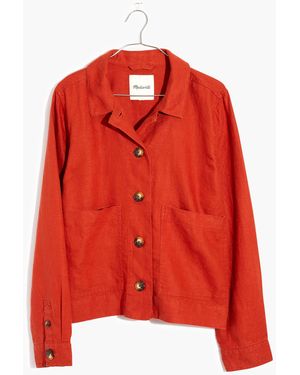 MW Linen Connor Cropped Chore Jacket - Orange