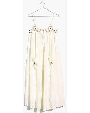 MW Fresca Fruit Embroidered Cami Midi Dress - White