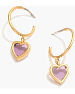 MW Sweetheart Charm Mini Hoop Earrings - White