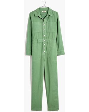 MW Garment-Dyed Relaxed Coverall Jumpsuit - Green