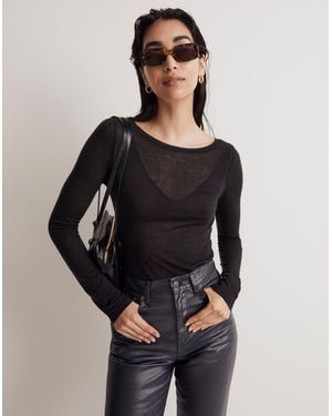 MW Scoopneck Long-Sleeve Tee - Black