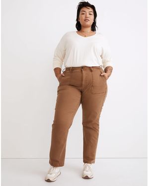 MW The Plus Curvy Perfect Vintage Straight Workwear Trousers - White