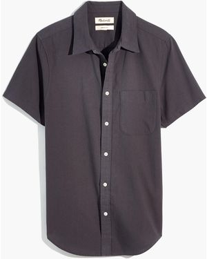 MW Crinkle Cotton Perfect Short-Sleeve Shirt - Grey