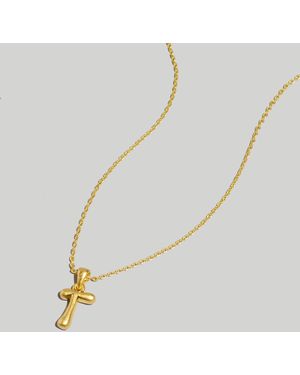 MW Puffy Letter Pendant Necklace - White