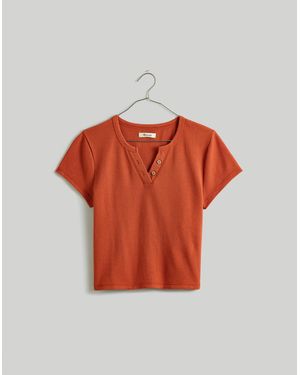 MW Split-Neck Henley Tee - Blue