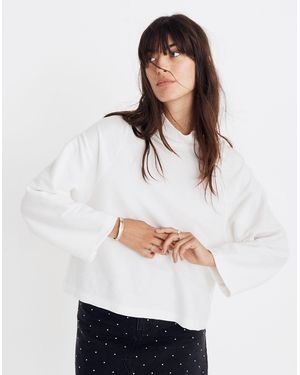 MW Texture &Amp; Thread Long-Sleeve Mockneck Top - White
