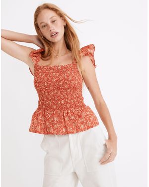 MW Lucie Smocked Peplum Top - White