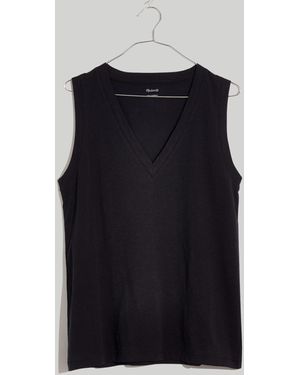 MW Plus Whisper Cotton V-Neck Tank - Black