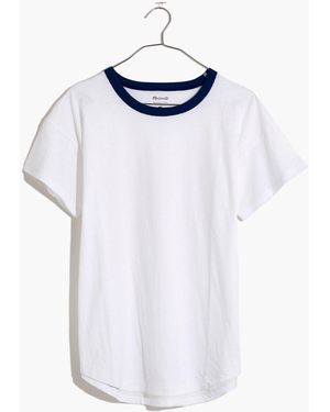 MW Plus Whisper Cotton Rib-Crewneck Ringer Tee - Multicolour