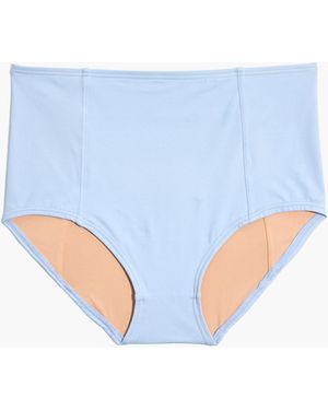 MW Madewell Second Wave Seamed Retro High-Waisted Bikini Bottom - Blue