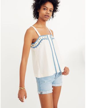 MW Mirror-Embroidered Tank Top - White