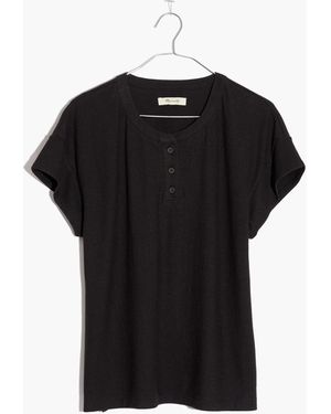 MW Hemp-Cotton Brother Henley Tee - Black