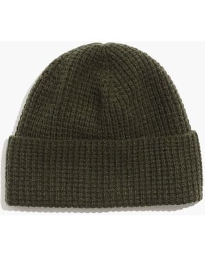 MW (Re)Sourced Cashmere Waffle Cuffed Beanie - Green