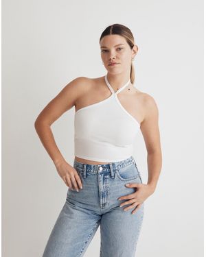 MW Supima&Reg; Rib Halter Tank Top - White