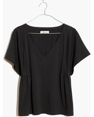MW Supima&Reg; Cotton Flutter-Sleeve Tee - Black