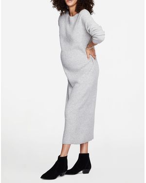 MW Hatch Collection&Reg; Maternity Cosy Waffle Jumper Dress - White