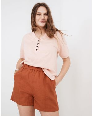 MW Linen-Blend Easy Pull-On Shorts - Multicolour