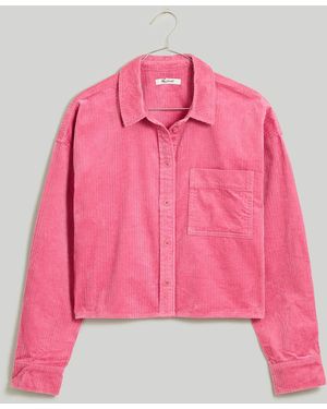 MW Variegated Corduroy Button-Up Shirt - Red