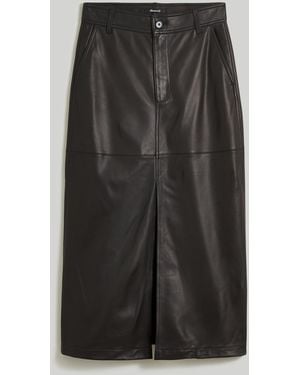 MW Leather Midi Skirt - Multicolor