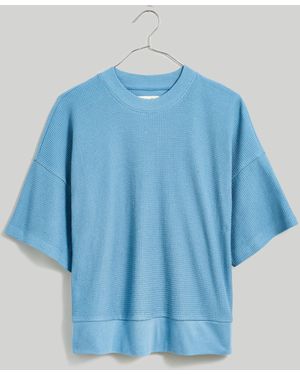 MW Waffle Mockneck Tee - Blue