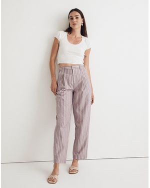 MW Pleated Tapered-Leg Trousers - Multicolour