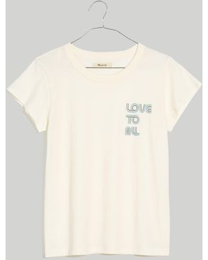 MW Plus Love To All Pride Softfade Cotton Perfect Vintage Tee - Natural