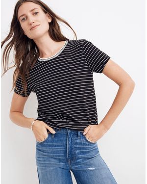 MW Whisper Cotton Ringer Tee - Blue