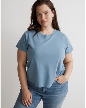 MW Plus Softfade Cotton Boxy-Crop Tee - Blue