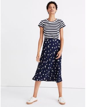 MW Tulip-Hem Wrap Skirt - Blue
